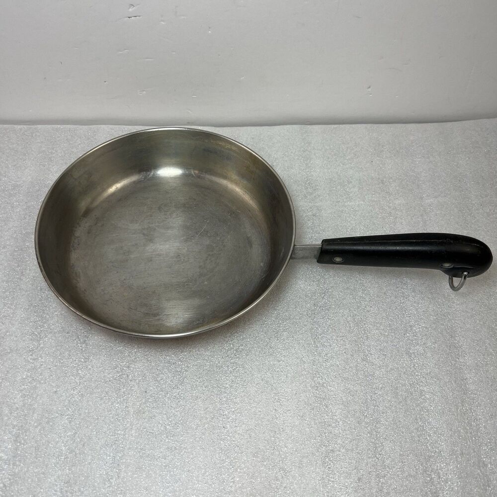 Vtg Revere Ware 8” Skillet Frying Pan Copper Clad Stainless Pre 1968 Reverside